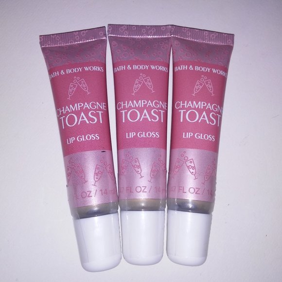 Set of 3 Bath & Body Works Lip Gloss Champagne Toast Gift Set Brand‎ New - Picture 1 of 5
